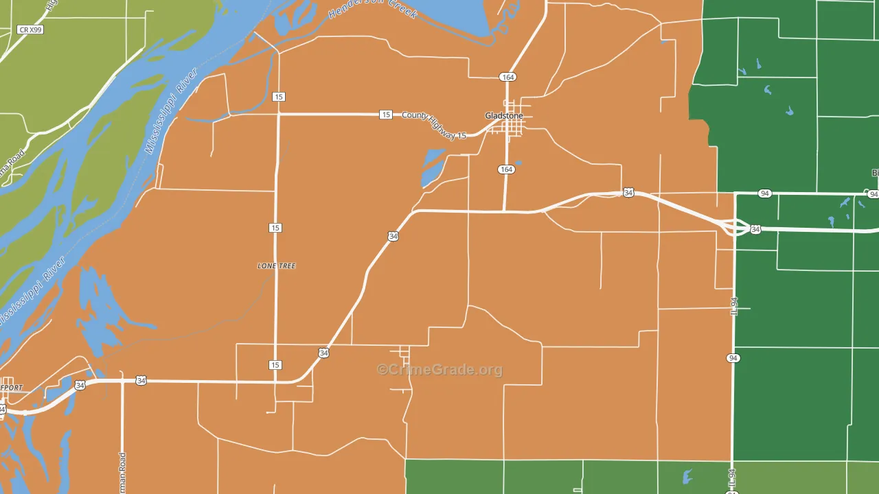 61437, IL Map of Vehicle Theft Rates
