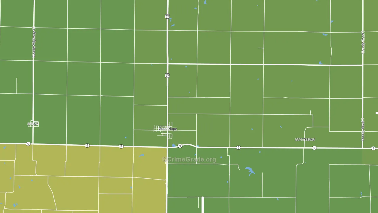 61438, IL Map of Vehicle Theft Rates