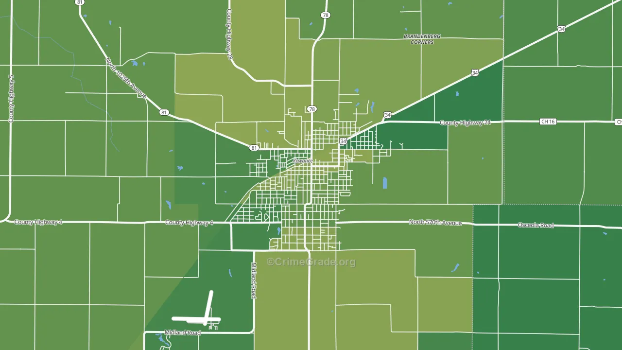 61443, IL Map of Vehicle Theft Rates