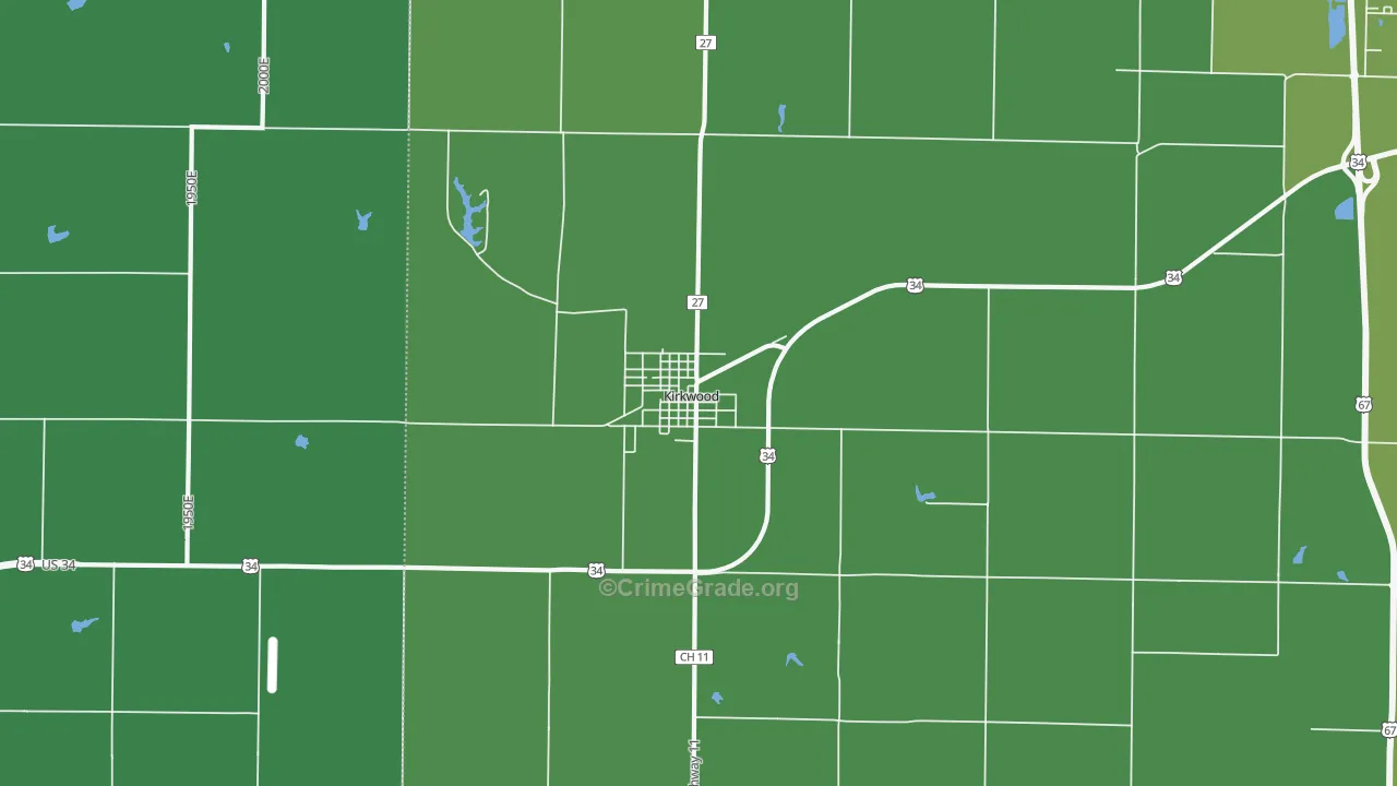 61447, IL Map of Vehicle Theft Rates