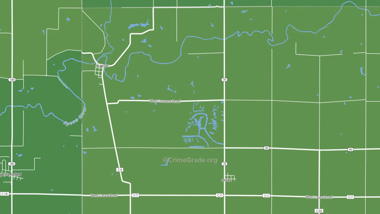 61451, IL Map of Vehicle Theft Rates
