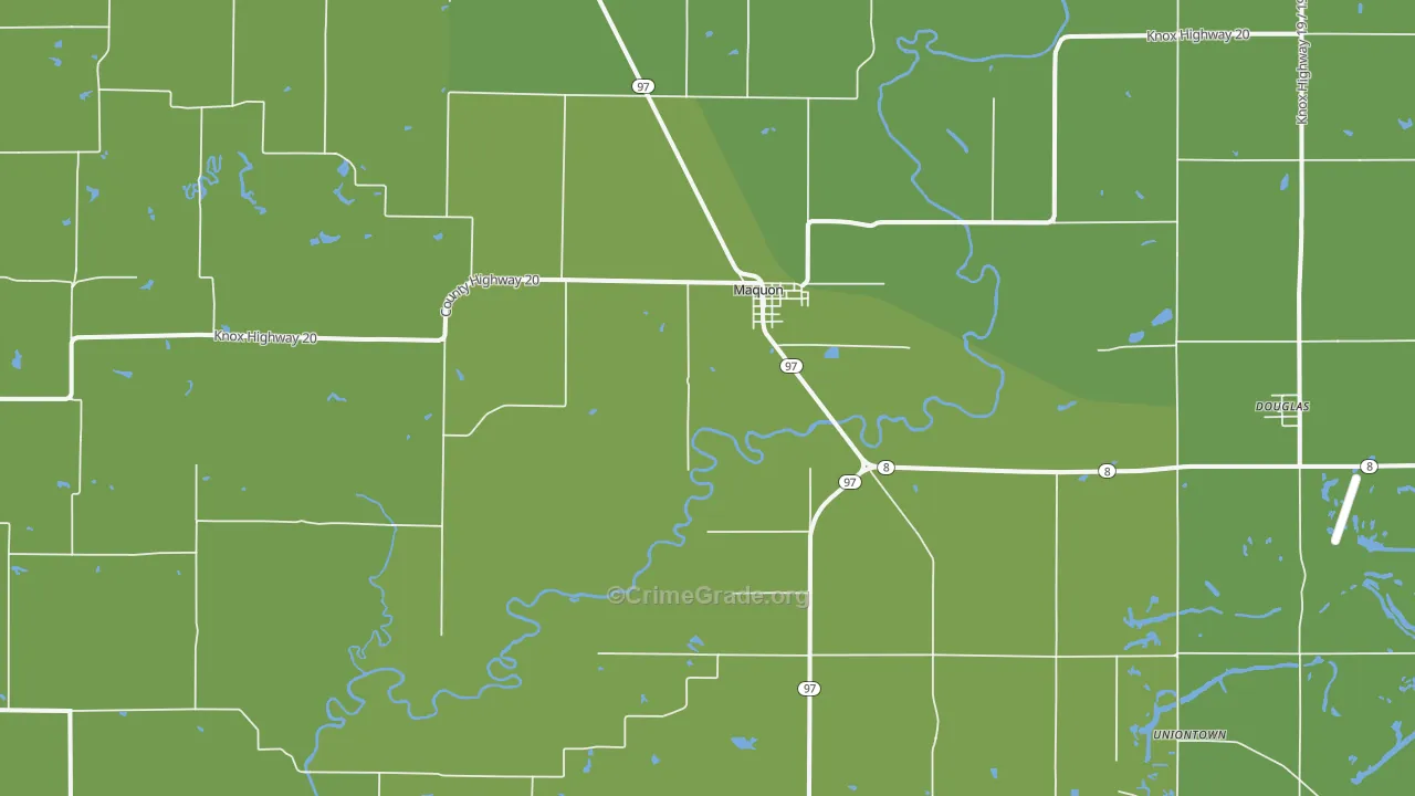 61458, IL Map of Vehicle Theft Rates