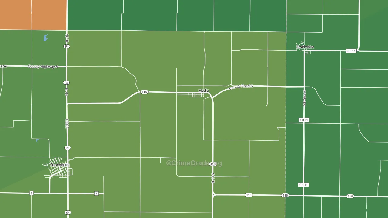 61460, IL Map of Vehicle Theft Rates