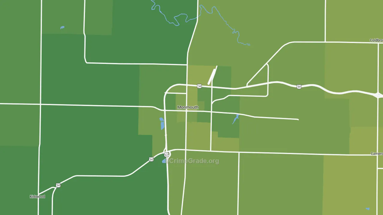 61462, IL Map of Vehicle Theft Rates