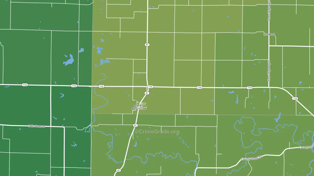 61474, IL Map of Vehicle Theft Rates