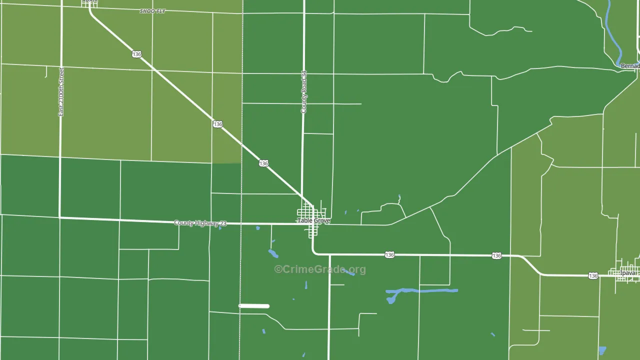 61482, IL Map of Vehicle Theft Rates