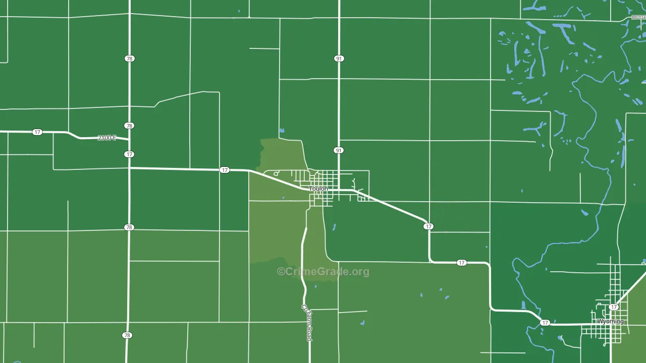 61483, IL Map of Vehicle Theft Rates