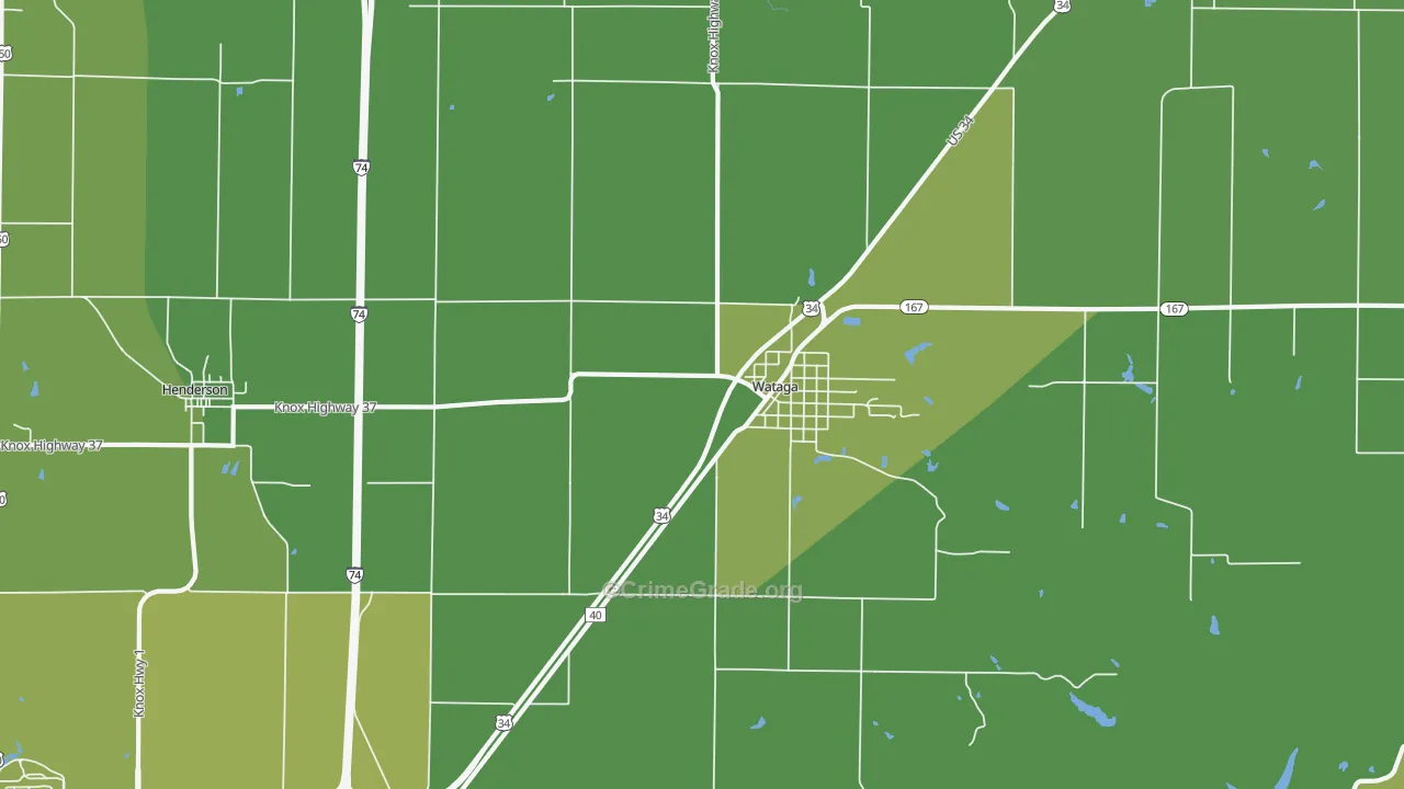 61488, IL Map of Vehicle Theft Rates