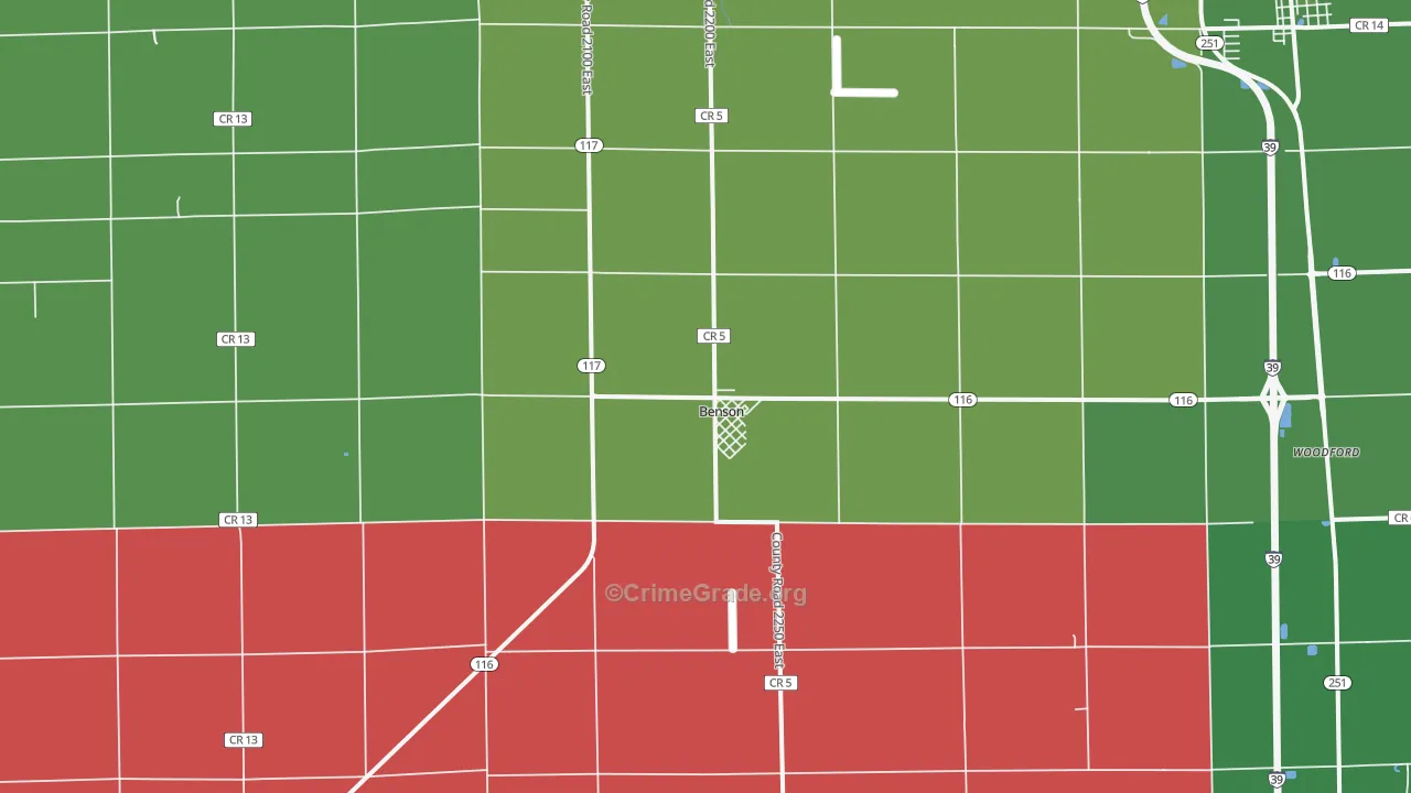 61516, IL Map of Vehicle Theft Rates
