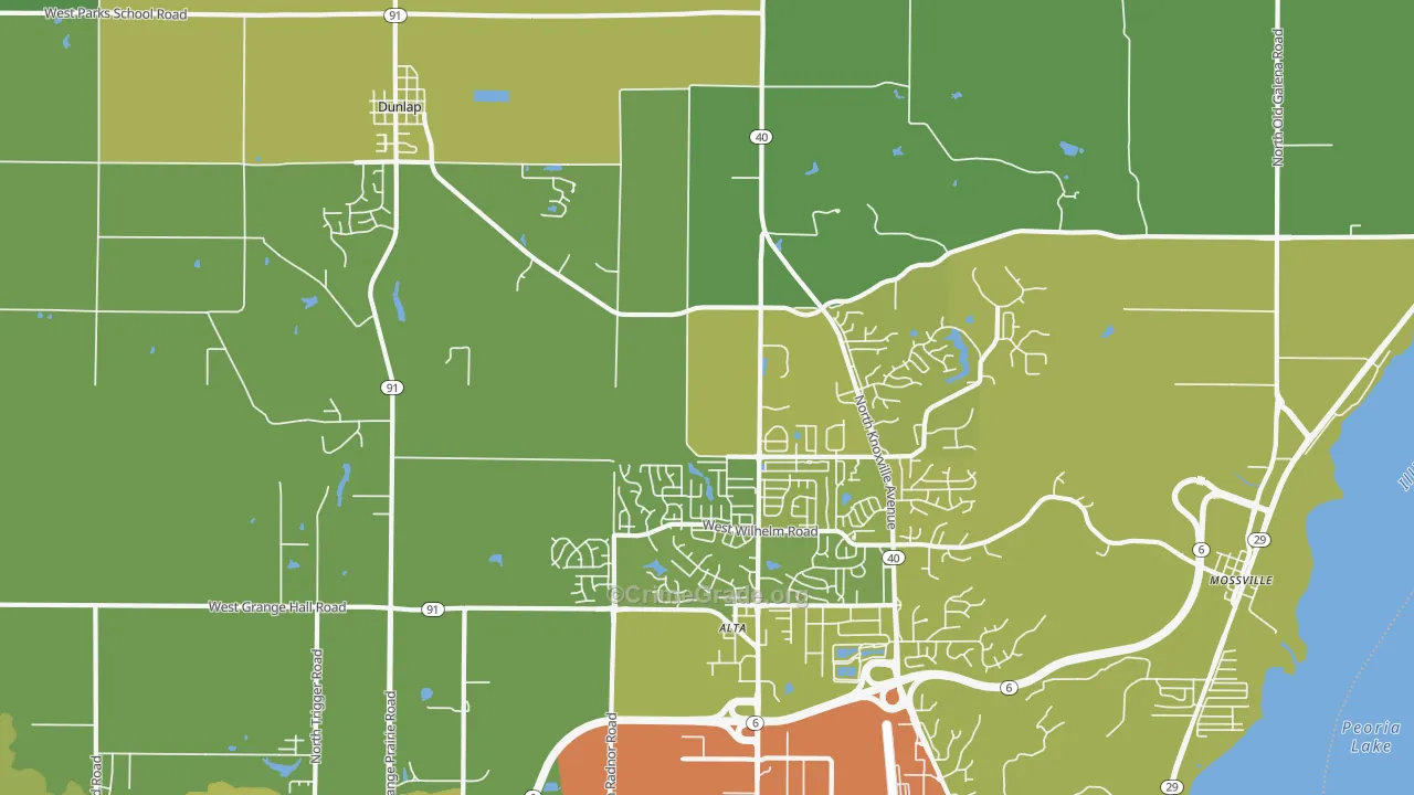61525, IL Map of Vehicle Theft Rates