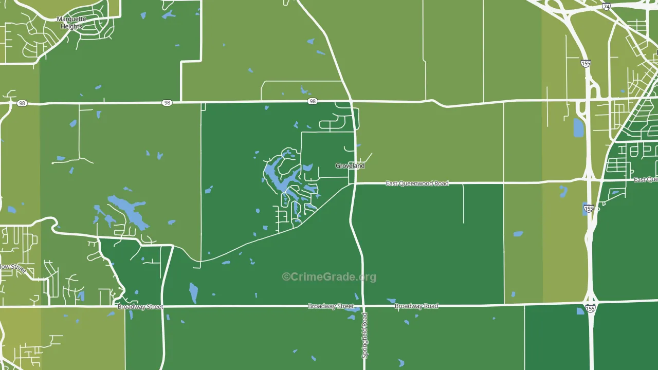 61535, IL Map of Vehicle Theft Rates