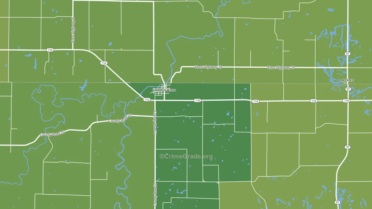 61544, IL Map of Vehicle Theft Rates