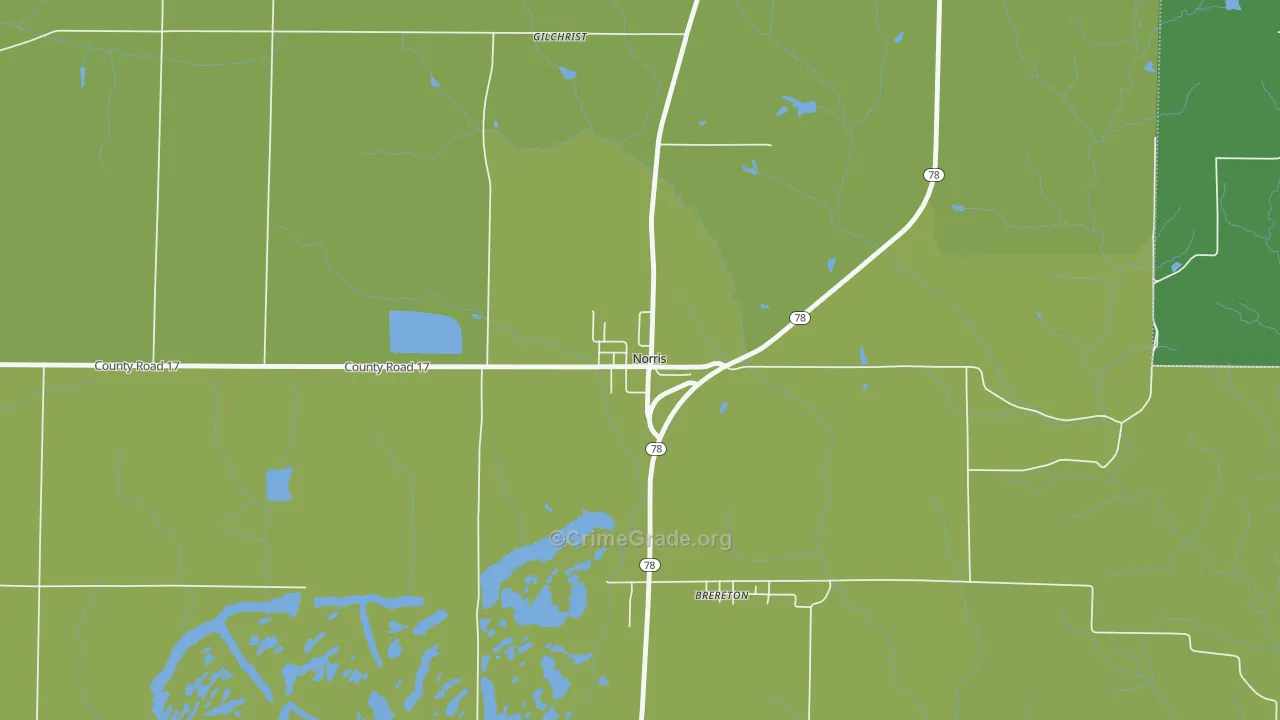 61553, IL Map of Vehicle Theft Rates