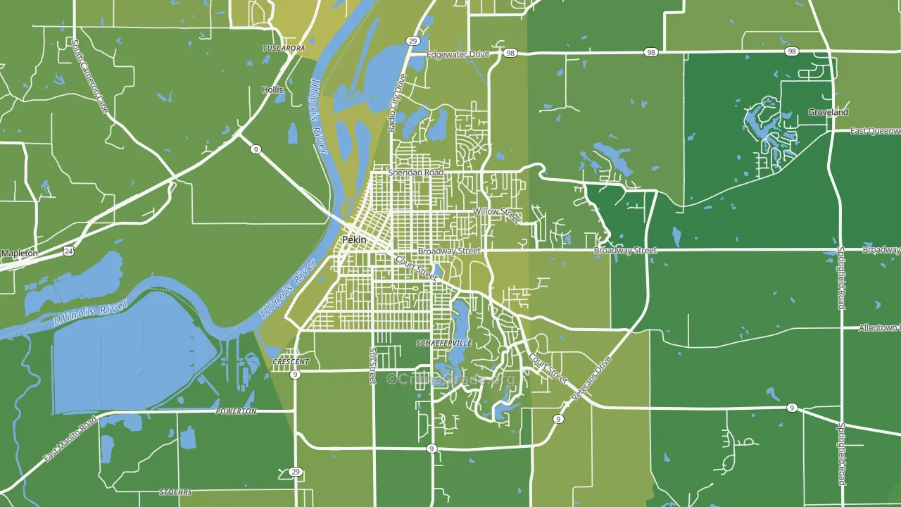 61554, IL Map of Vehicle Theft Rates