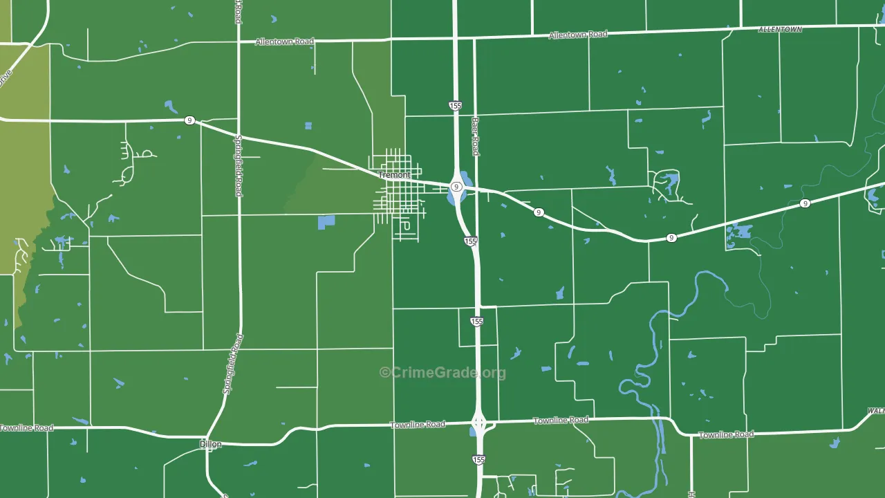 61568, IL Map of Vehicle Theft Rates