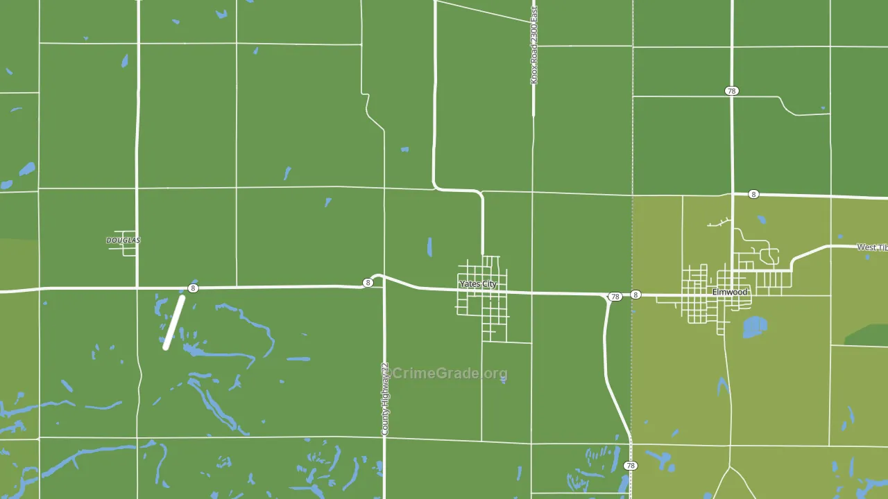 61572, IL Map of Vehicle Theft Rates