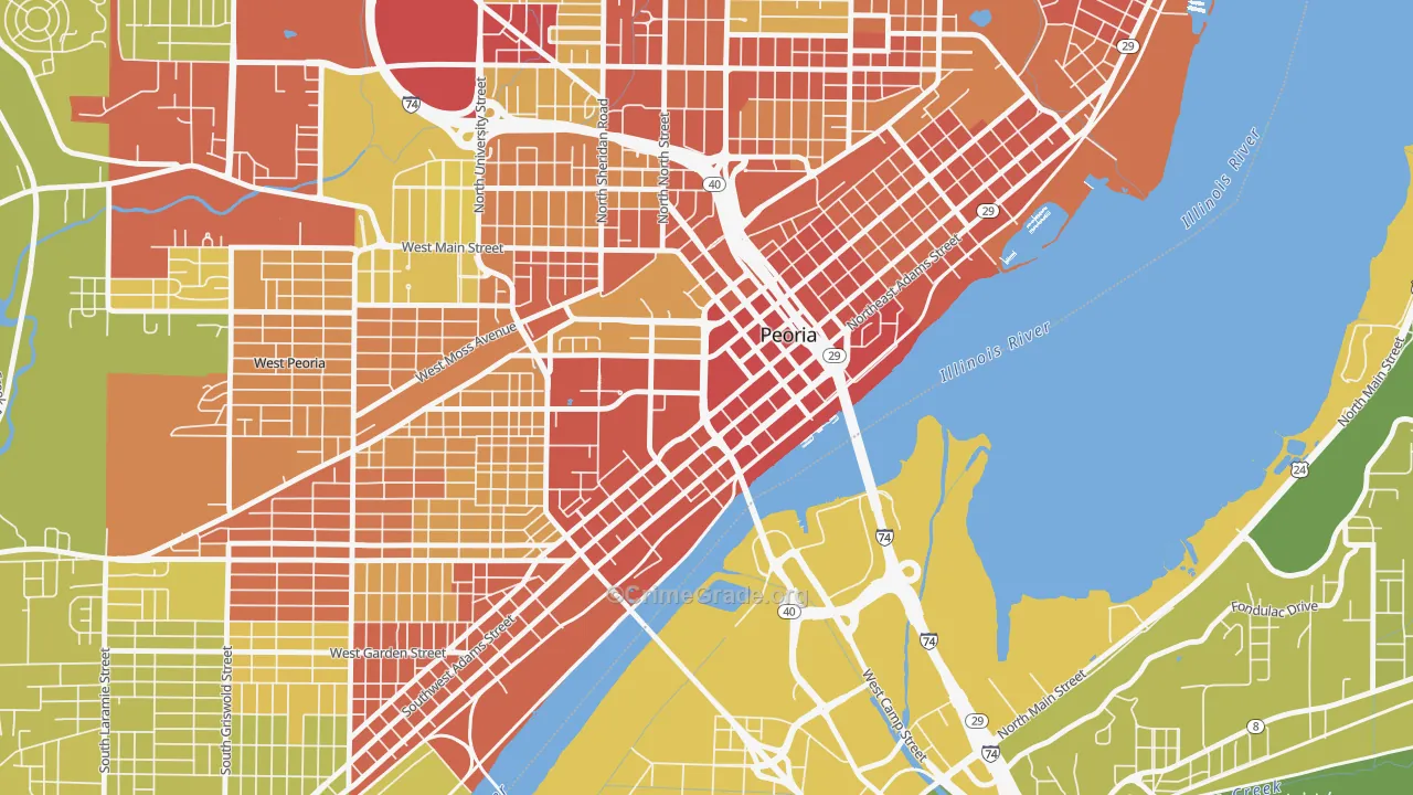 61602, IL Map of Vehicle Theft Rates