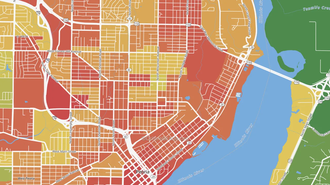 61603, IL Map of Vehicle Theft Rates