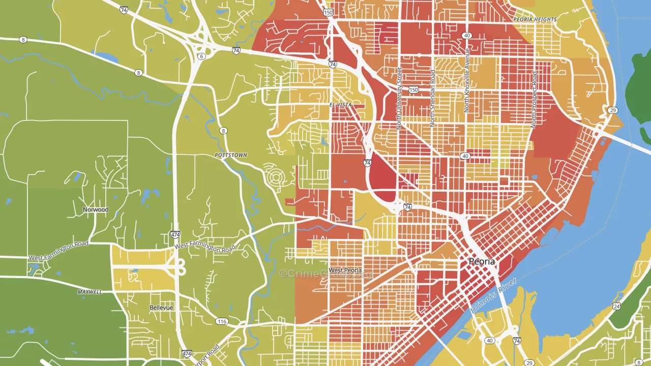 61604, IL Map of Vehicle Theft Rates