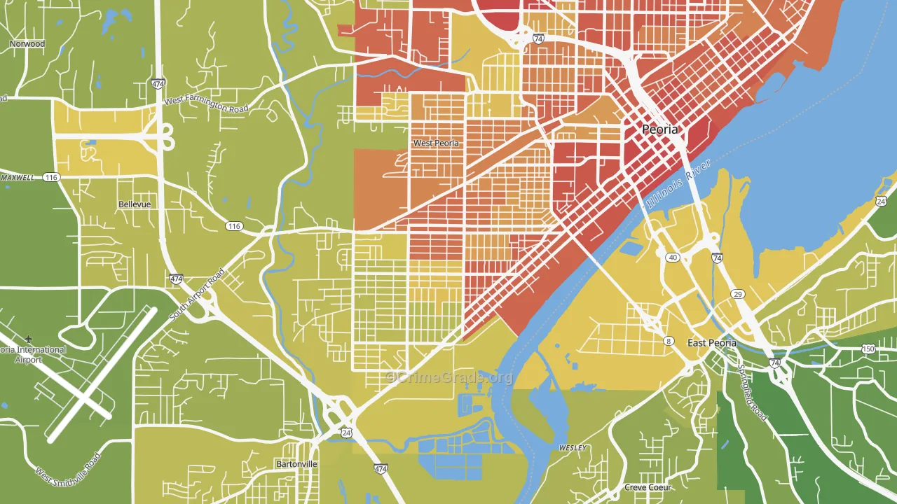 61605, IL Map of Vehicle Theft Rates