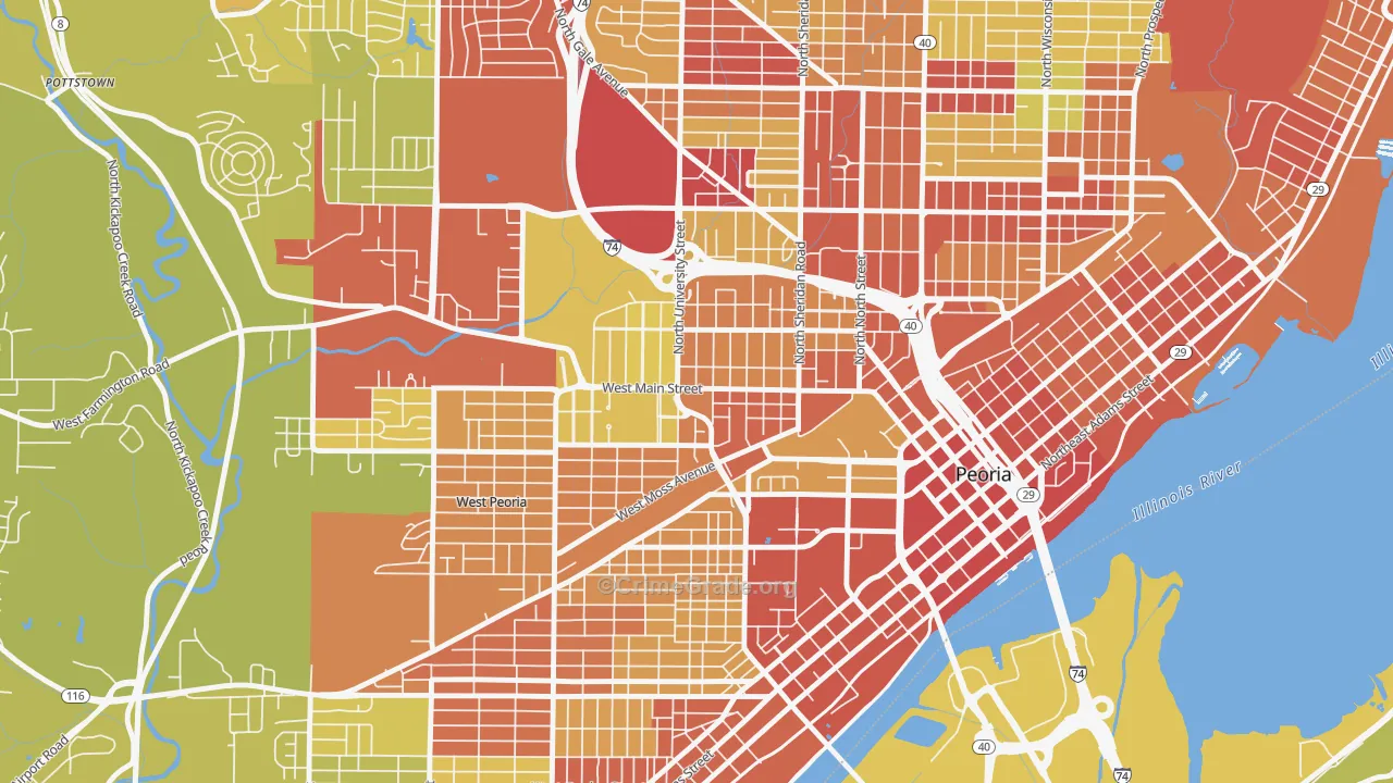 61606, IL Map of Vehicle Theft Rates