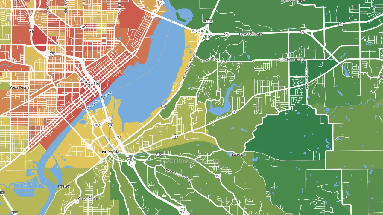 61611, IL Map of Vehicle Theft Rates