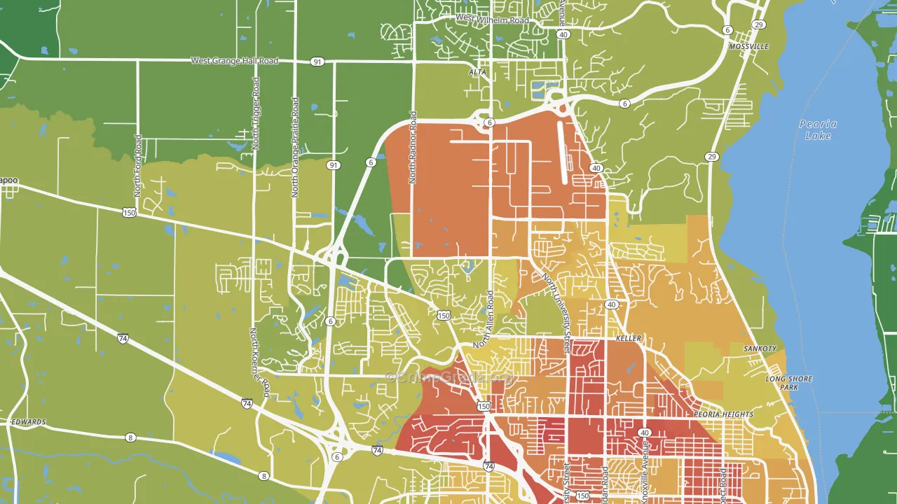 61615, IL Map of Vehicle Theft Rates