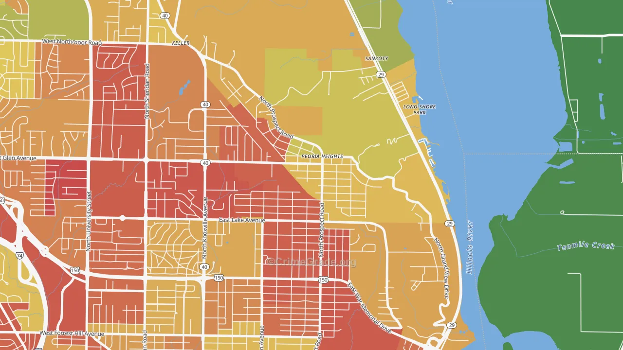 61616, IL Map of Vehicle Theft Rates