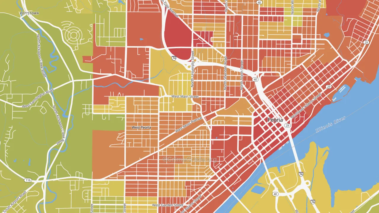 61625, IL Map of Vehicle Theft Rates