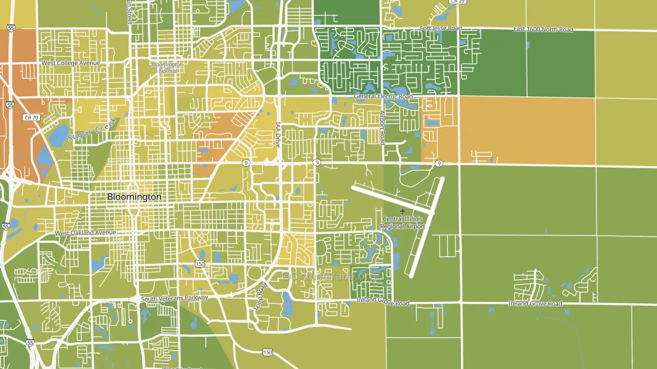 61704, IL Map of Vehicle Theft Rates