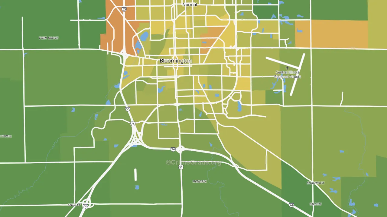 61705, IL Map of Vehicle Theft Rates