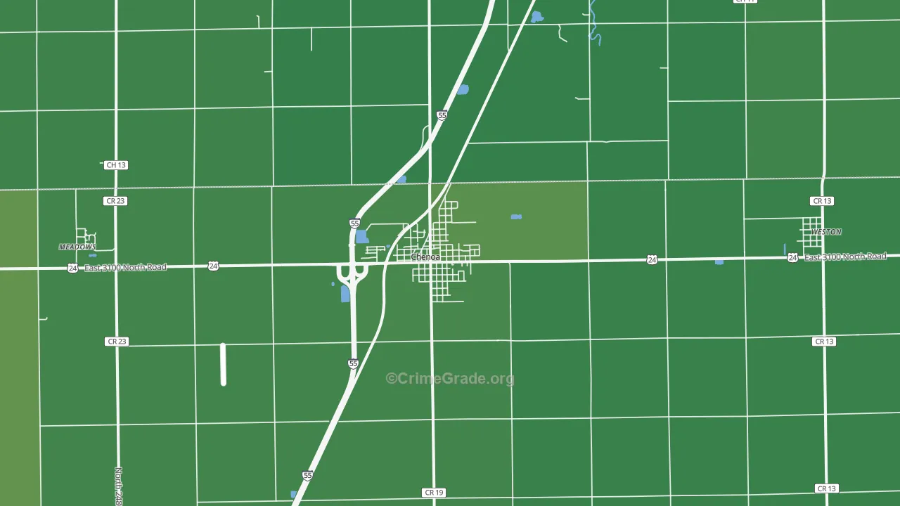 61726, IL Map of Vehicle Theft Rates
