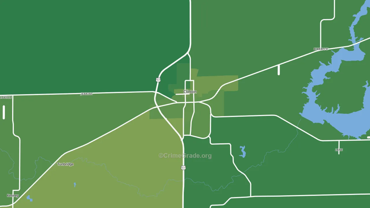 61727, IL Map of Vehicle Theft Rates