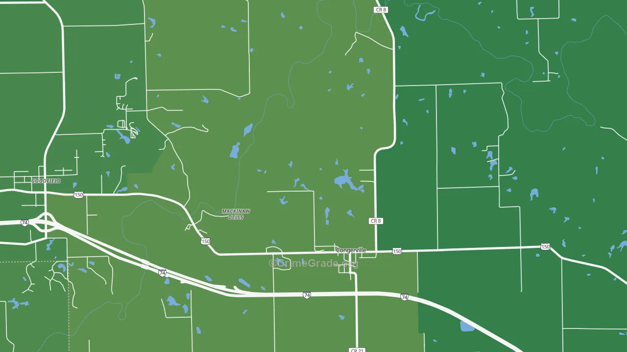 61729, IL Map of Vehicle Theft Rates