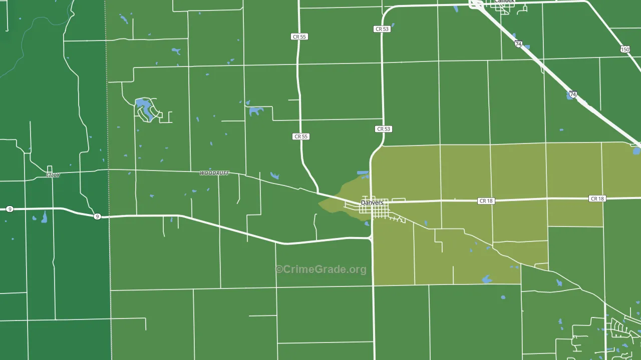 61732, IL Map of Vehicle Theft Rates