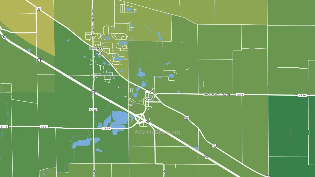 61736, IL Map of Vehicle Theft Rates