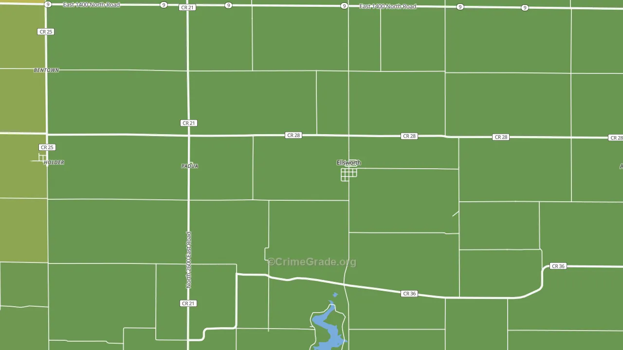 61737, IL Map of Vehicle Theft Rates