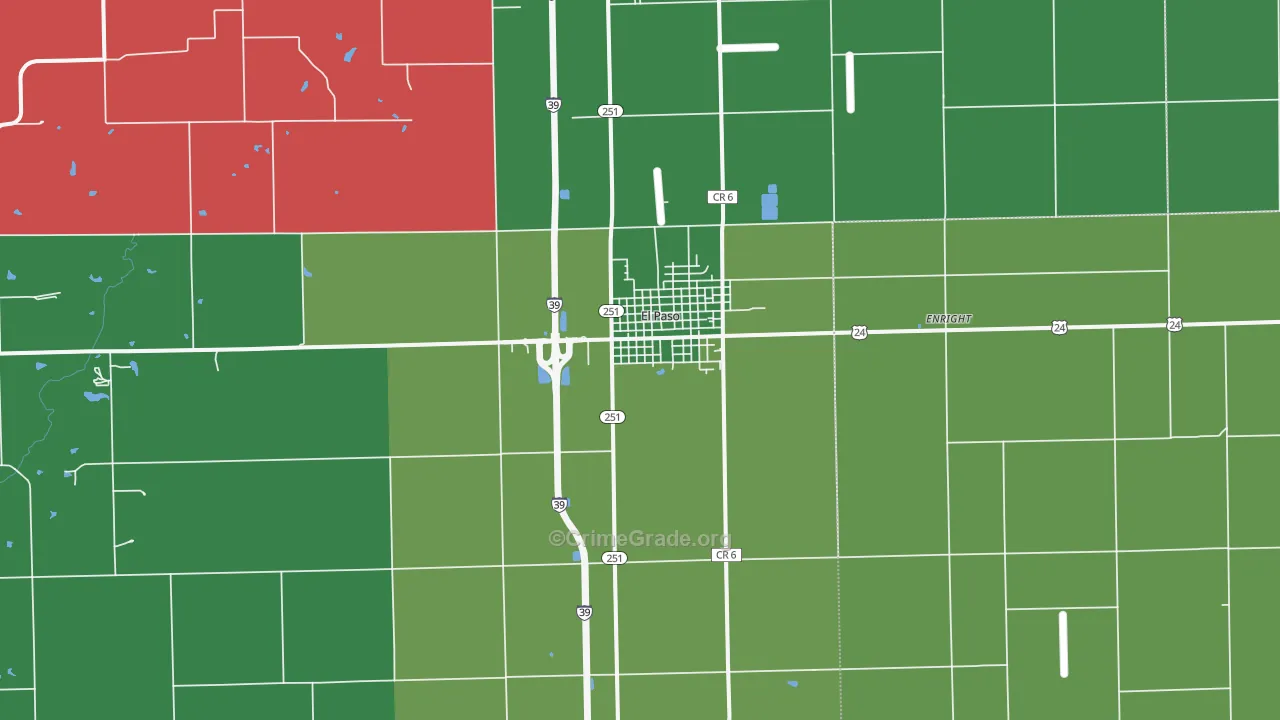 61738, IL Map of Vehicle Theft Rates