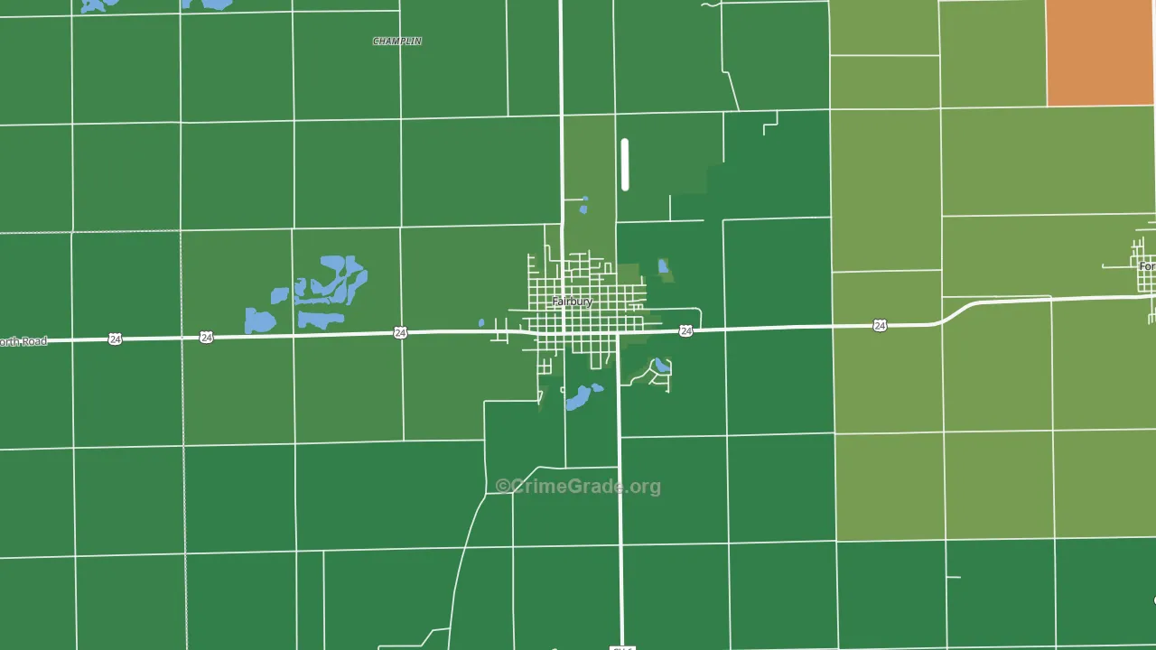 61739, IL Map of Vehicle Theft Rates