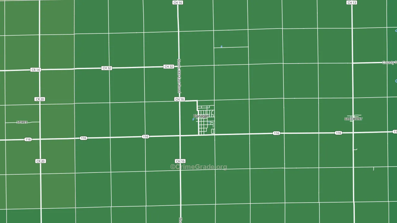 61740, IL Map of Vehicle Theft Rates