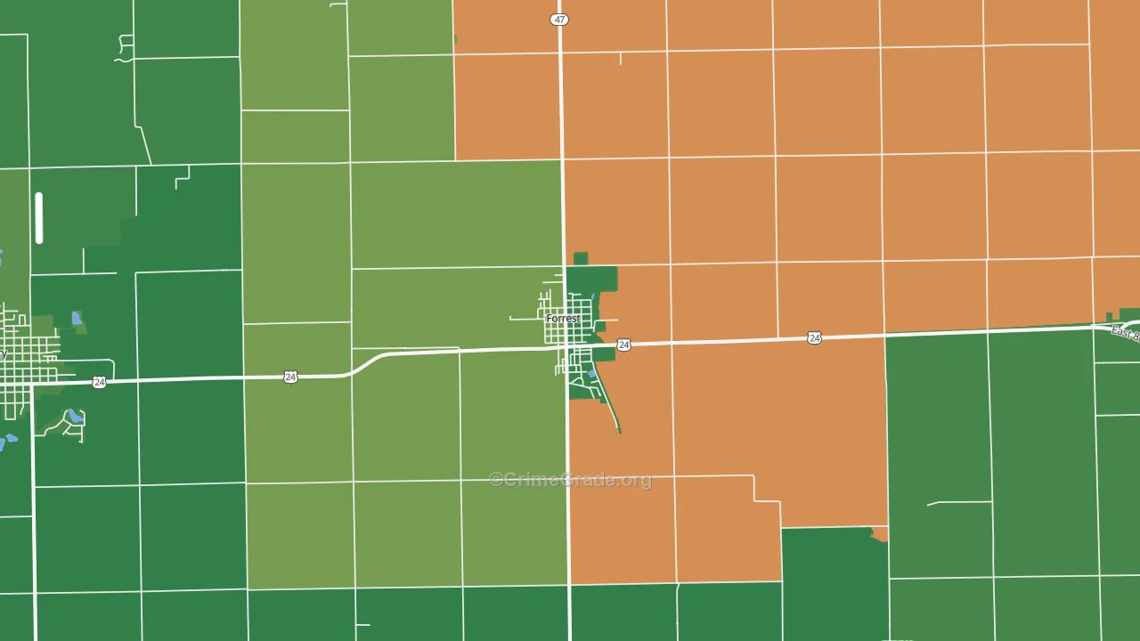 61741, IL Map of Vehicle Theft Rates