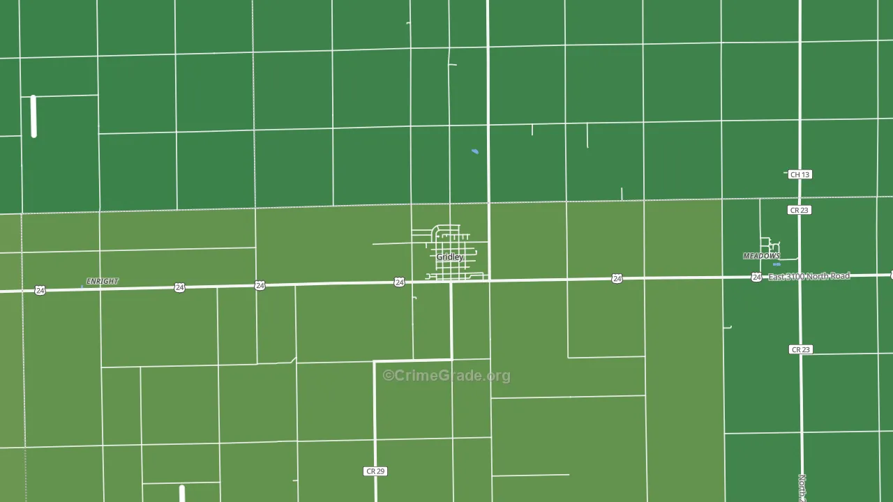 61744, IL Map of Vehicle Theft Rates