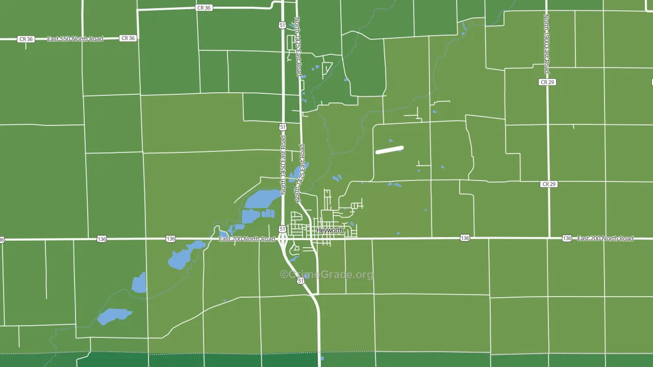 61745, IL Map of Vehicle Theft Rates