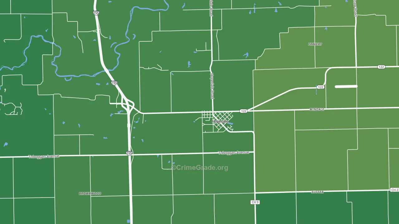 61747, IL Map of Vehicle Theft Rates