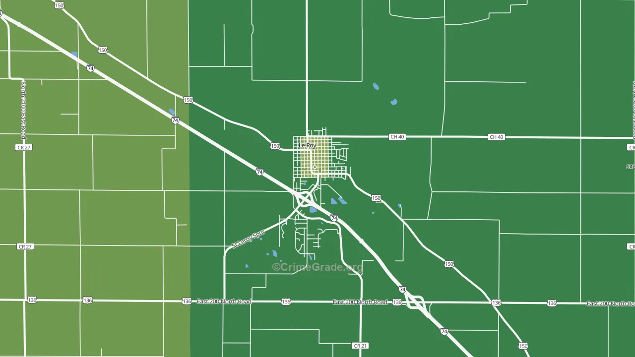 61752, IL Map of Vehicle Theft Rates