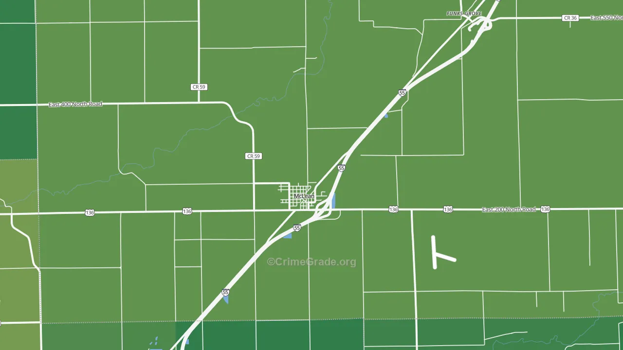 61754, IL Map of Vehicle Theft Rates