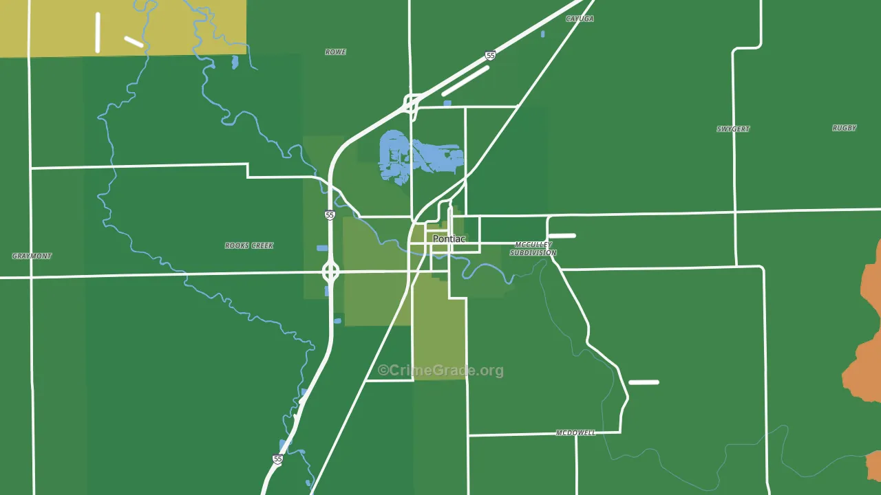61764, IL Map of Vehicle Theft Rates