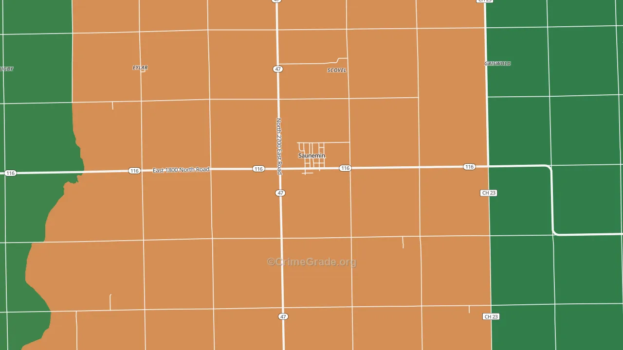 61769, IL Map of Vehicle Theft Rates