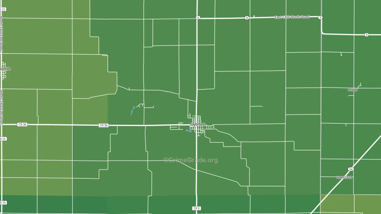 61770, IL Map of Vehicle Theft Rates