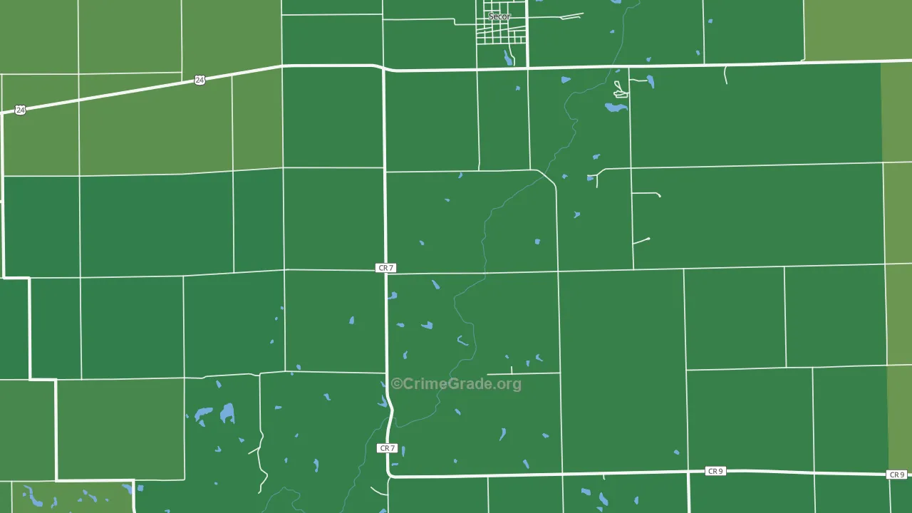 61771, IL Map of Vehicle Theft Rates